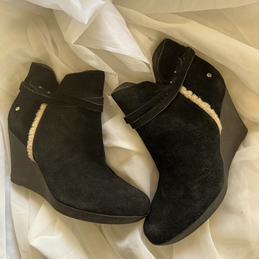 UGG Suede Wedge Booties